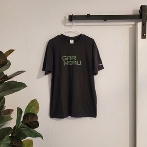 NWT LOUIS GARNEAU t shirt, size XL, black with camo print lettering
